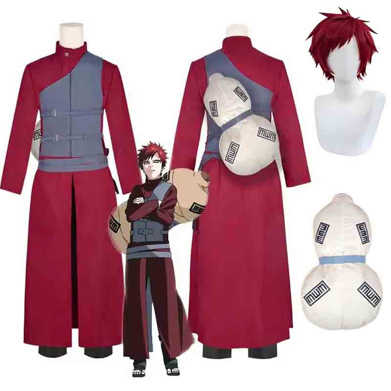 Anime Cosplay Ninja - Anime Gaara Rol Yapma Kostümü Kum