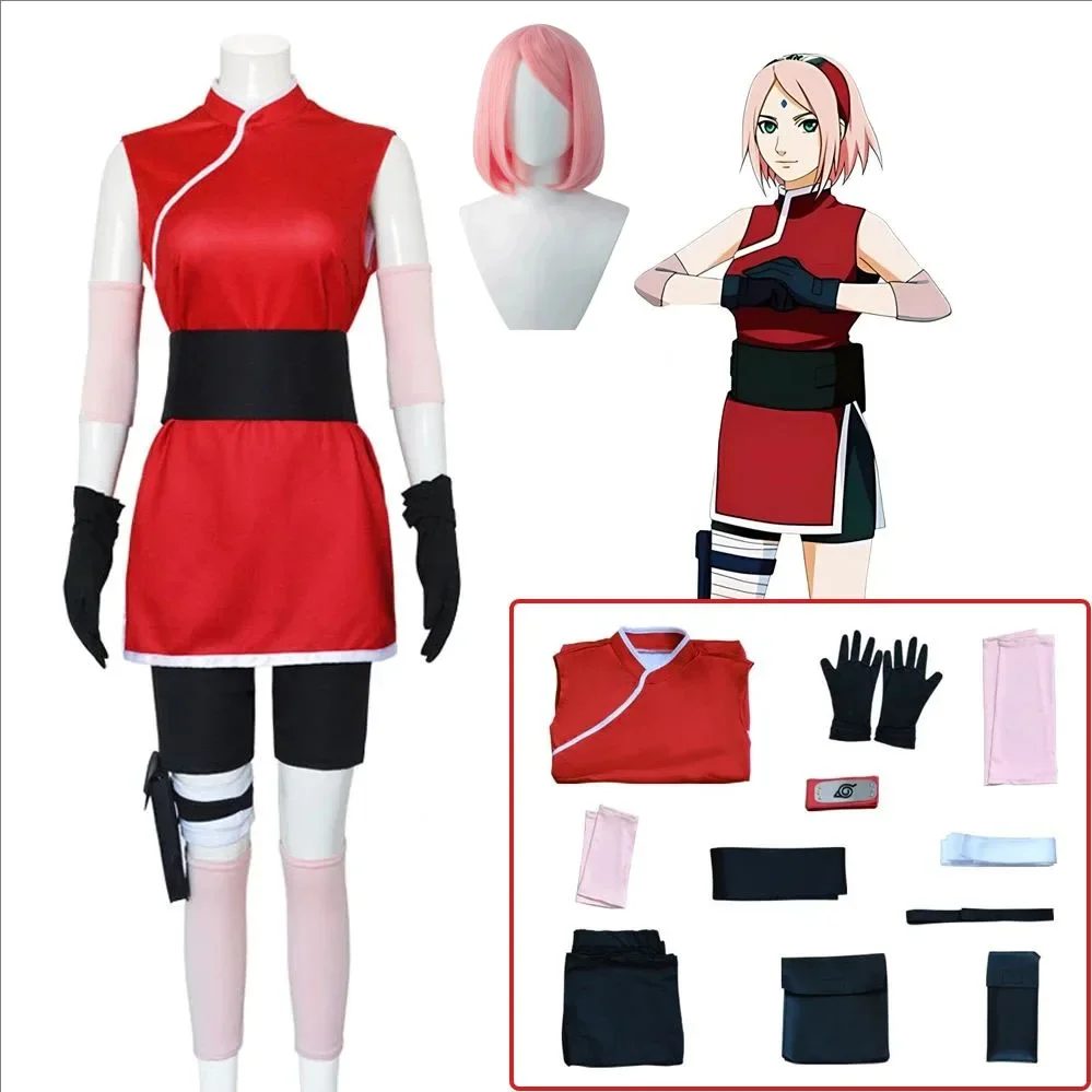 Anime Cosplay Ninja - Haruno Sakura Cosplay Anime Kostüm Kadın