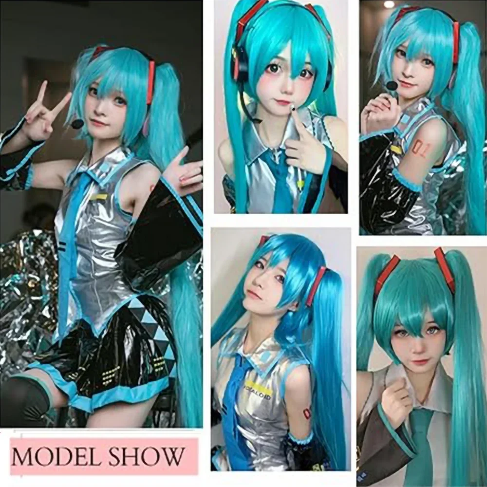 Anime Cosplay Blue Hair - 2026 Cosplay Peruk 95 cm Uzun