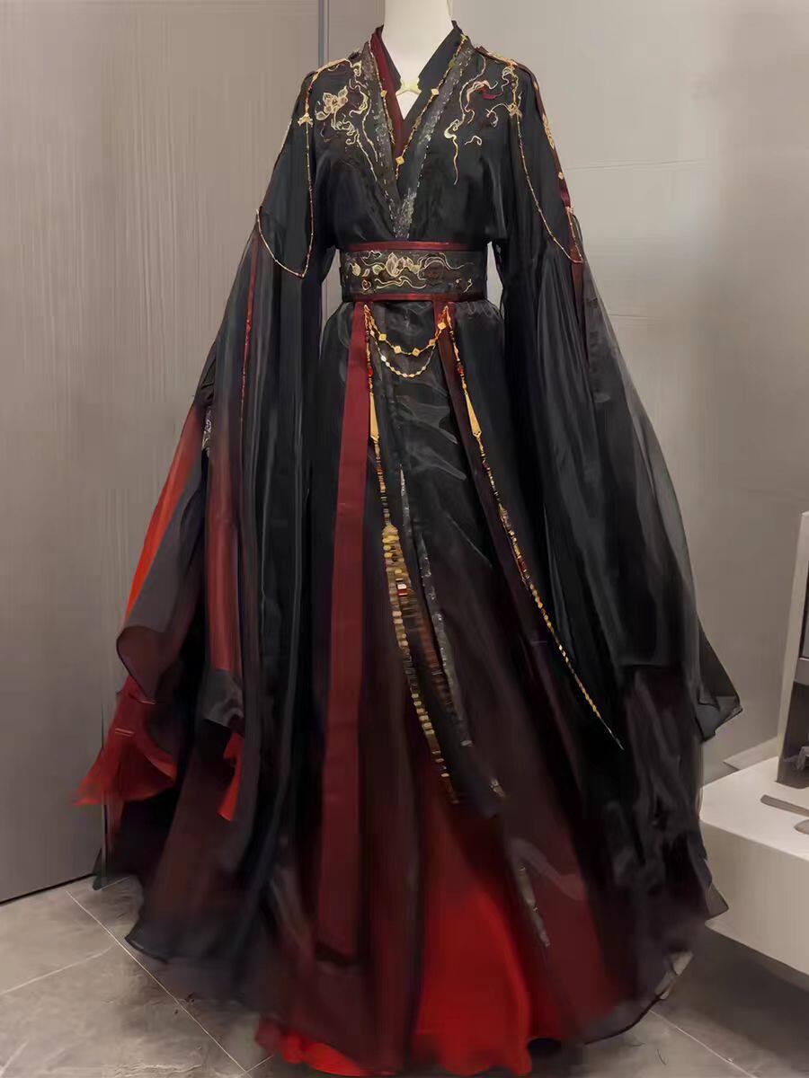 Unisex Antik Çin Xianxia Robe  - Cosplay Anime Black incelemesi ve fiyatı