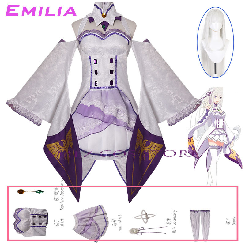Emilia Cosplay Anime Re Zero K - Women Anime Cosplay incelemesi ve fiyatı