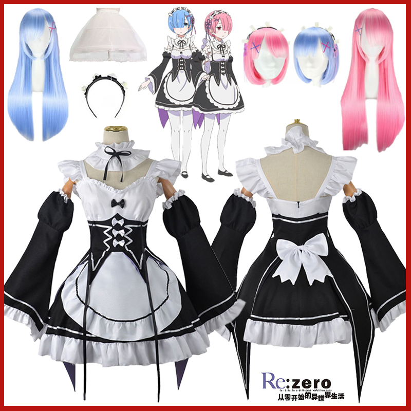 Anime Ram Rem Lolita Meid Cosp - Anime Cosplay Live incelemesi ve fiyatı